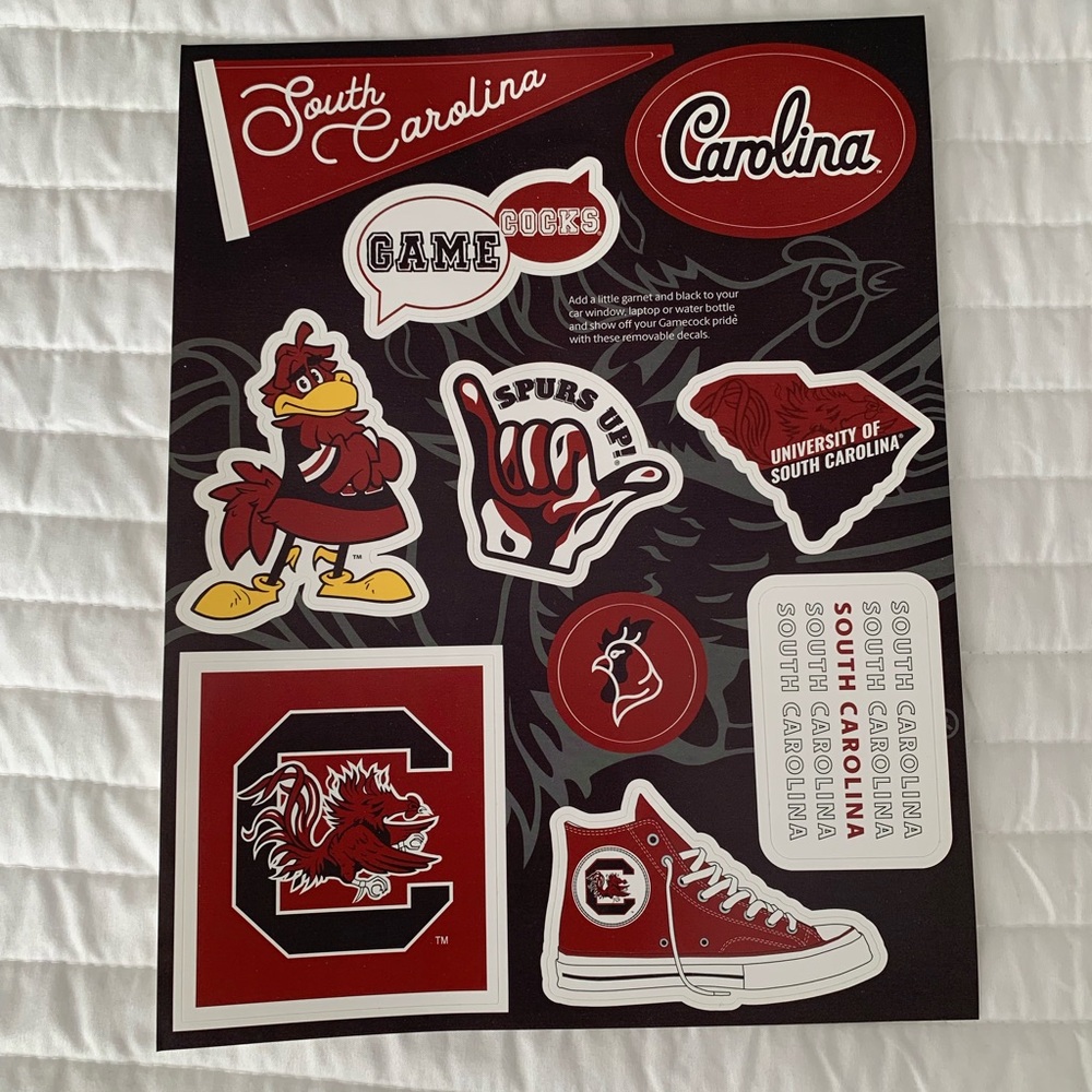 South Carolina Gamecocks 10 Stickers Decal USC Red Black Laptop Car Water Bottle - Picture 2 of 10
